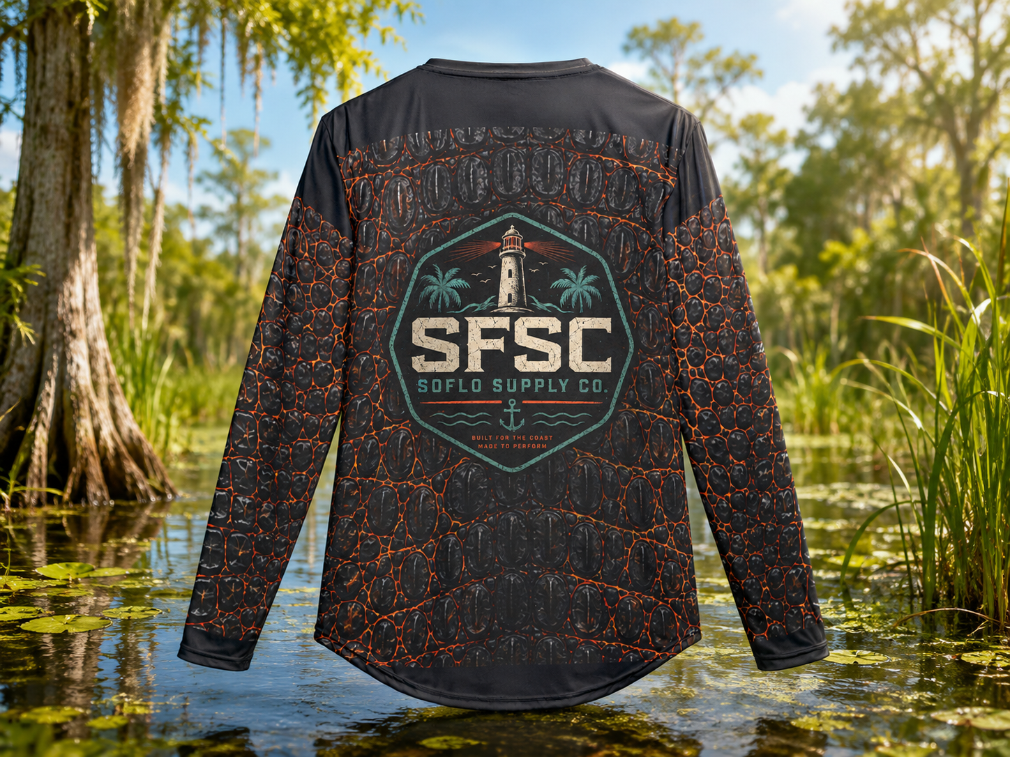 Custom all-over-print UV performance shirt mockup